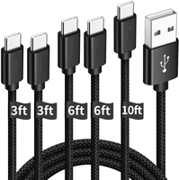Câble USB Type C tressé en nylon PVC d'usine OEM, 3A 5A, charge rapide, 1M, conducteur en cuivre pur pour téléphone portable