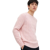 Pull-over en laine mélangée tricoté pour homme, col montant, logo frontal, épais, chaud, anti-boulochage, 460g, manches longues, motif cheval