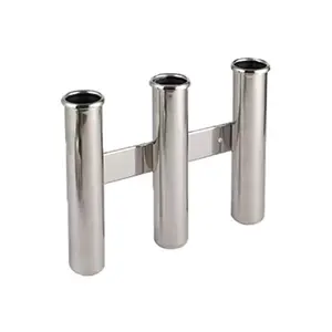 Hot sale high quality fishing boat rod holder Clamp-On 316 Stainless steel 3 Tubes fishing rod holders for sale