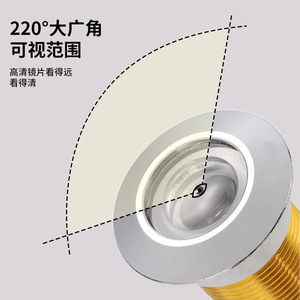 Viseur de porte en alliage de zinc, vue à 160 degrés, haute définition, sécurité, œil de chat, design minimaliste - Product Image 3