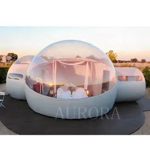 Tienda de burbujas hinchable para exteriores, cúpula transparente para hotel