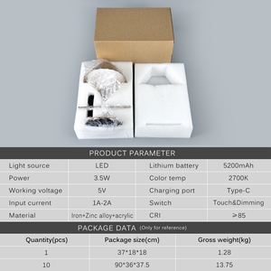 OEM Factory Scallop Cordless LED Table Lamp Rechargeable USB Decorative Light Aluminum Body Flexible Feature <strong>Custom</strong> - Product Image 6