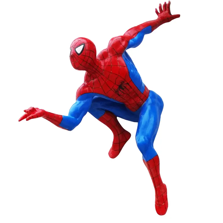 Hot sale life size resin movie hero statue fiberglass spiderman statue sculpture for sale