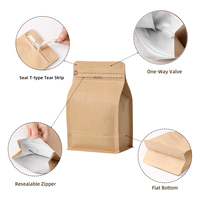 JIAHE Custom Kraft Paper Flat Bottom Pouch Eco Friendly Sachet Packing Tea Coffee Food Sugar PET Food Bags Wholesale