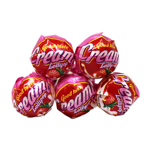 Piruleta de Caramelo Duro con Sabor a Fruta en Forma de Bola Clásica, Sabor a Crema de <span class=keywords><strong>Fresa</strong></span>, en Oferta - Product Image 5