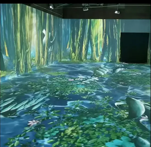 Sıcak interaktif 360 duvar projeksiyon sistemi duvar/zemin projektör 3D sürükleyici projeksiyon tüneli deneyimi - Product Image 1