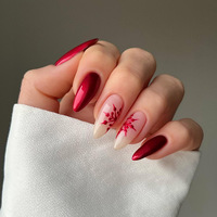 Série de Noël en gros 24pcs embouts d'ongles à presser faux ongles motif de cercueil de style français OEM/ODM disponible fabriqué par le fabricant