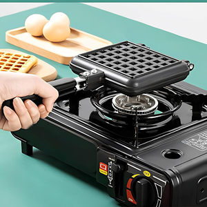 Popular Portable Sandwich Cake Mold Aluminium Roasting <b>Pan</b> Outdoor Use Two Side Breakfast Waffle Grill <b>Pan</b> - Product Image 6