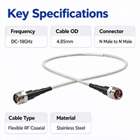 Câble coaxial RF flexible haute performance 18 GHz en acier inoxydable de 4,85 mm, connecteur N mâle vers N mâle pour système RF d'instrument de test