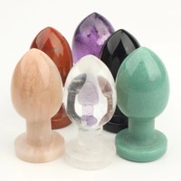 Dildo de Cristal de Cuarzo Rosa Natural, Amatista, Negro y Verde con Técnica de Grabado Tallado, Varita Yoni de Masaje Sanador para Mujeres