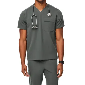 mens waterproof bestex xxs one piece custom v neck three pockets medical scrubs spandex rayon uniforms sets nurse with printed