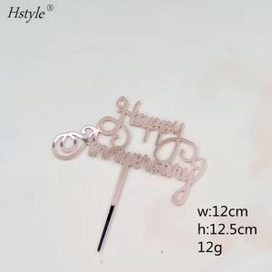 Hstyle Rouge Joyeux <span class=keywords><strong>Anniversaire</strong></span> Gâteau Topper <span class=keywords><strong>Anniversaire</strong></span> De Mariage Gâteau Fournitures Dessert Côté Gâteau Décorations Acrylique <span class=keywords><strong>Anniversaire</strong></span> Déco - Product Image 2