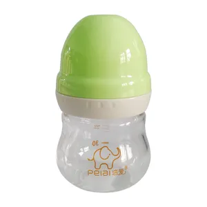 Mini bottiglia per il latte con doccia per bambini in vetro senza Bpa personalizzata con capezzolo in silicone