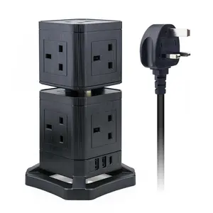 Uk Groothandel Uitbreiding Socket Toren Stopcontact Power Strip 9 Uk Outlets Met 3 Usb