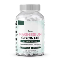 Kapsul Magnesium Glisinat OEM dengan Campuran Seng Terkelatasi Dosis Rendah untuk Tidur, Pemulihan Otot, dan Dukungan Imunitas