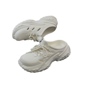 Zuecos Blancos de Malla con Cordones y Suela de EVA, Punta Redonda, Transpirables, para Todas las Estaciones, Estilo Deportivo, Fáciles de Poner - Product Image 5