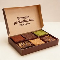 Boîte d'emballage pliable en carton alimentaire recyclable pour brownies, gâteaux, biscuits, pain et donuts