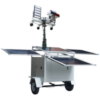 Tour d'éclairage solaire, mât télescopique électrique, tour d'éclairage mobile alimentée par énergie solaire avec CCTV, exploitation minière