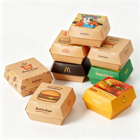 Emballage alimentaire à emporter pour la restauration rapide, boîte à hamburger, conteneur à emporter personnalisé avec logo de restaurant, boîtes à poulet frit en papier