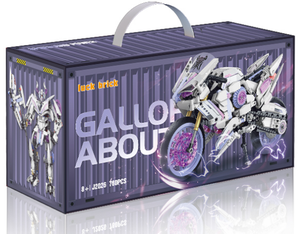 Cyberpunk, Set de Construcción de Motocicleta Transformable a Escala 1:8, Bloques de Construcción de Alta Dificultad, Modelo de Plástico Rosa con Caja de Almacenamiento - Product Image 1