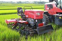 Tracteur chenillé 35 CV, mini-motoculteur agricole, motoculteur rotatif sur chenilles 35 CV