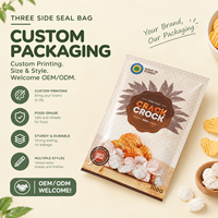 Sachet d'emballage pour snacks anti-humidité 100g - Pochette PET/PE à trois soudures latérales pour chips de taro, chips de pommes de terre et biscuits