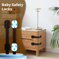 Verrous et sangles de sécurité pour armoires en plastique OEM Gaixie Factory pour portes d'armoires et loquets de toilettes pour la protection des bébés