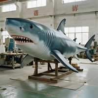Grand requin blanc modèle animatronique Animal marin grandeur nature pour jeu intérieur parc d'aventure public utilisation du parc aquatique