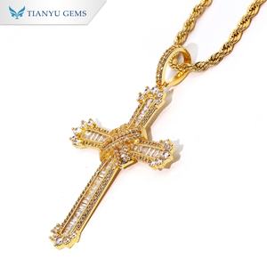 Collar con Colgante de Cruz Tianyu con Incrustaciones de Circonita Cúbica, un Collar de Cadena de Cuerda Clásico, Lujoso y Exquisito - Product Image 2