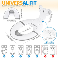 Siège d'apprentissage de la propreté pliable innovant pour les voyages, couvercle de siège de toilette antidérapant pour tout-petits avec ventouses, solution hygiénique