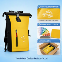 Sac à dos de rafting multifonctionnel imperméable en PVC pour l'extérieur, grande capacité, unisexe, couleur unie, sac étanche pour la navigation fluviale