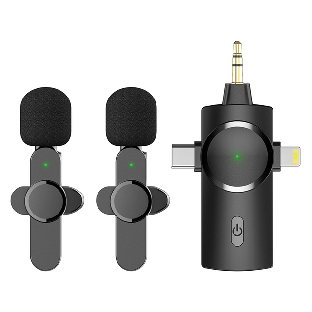 High Quality Ap031-2 3 in 1 Noise Reduction Lavalier Mini Wireless Microphone With Mic Portable USB Microphone