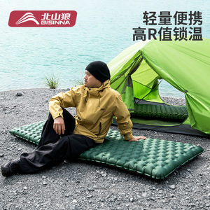 Beishanlang Inflatable Camping Mat 20D Nylon Composite TPU Lightweight Moisture Proof Rectangle Green Outdoor Sleeping Pad - Product Image 3