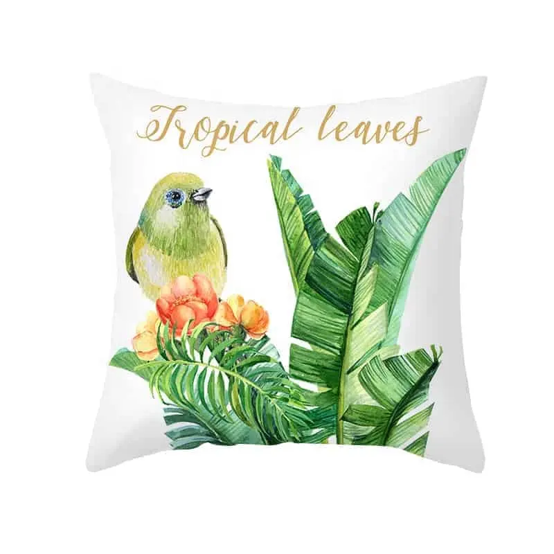 Drop Shipping Spring Green Plant Custom Digital Printing Pillowcase Print Throw Pillow Linen Decorative Cover Cushion Cover