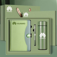 Set de Regalo Minimalista con Libreta Corporativa de PU Grabada Personalizada, Vaso Térmico y Termo con Logotipo Personalizado