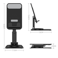 Support mobile rotatif réglable Rotation à 360 degrés Support de téléphone pour iPhone iPad Bureau Support de téléphone pliable réglable pour iPad
