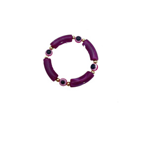 Evil Eye Acrylic <b>Beaded</b> <b>Bracelet</b> Milky White Red Pink Yellow Green Purple Gift Jewelry 18 Pieces Yiwu Origin - Product Image 5