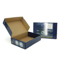 Boîte d'emballage en papier kraft ondulé pliable personnalisée avec impression extérieure, logo couleur personnalisé, pour composants électroniques