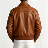 Blouson Bomber Rétro Personnalisé en Cuir PU pour Homme – Coupe Ample, Col Montant, Fermeture Éclair, Style Streetwear