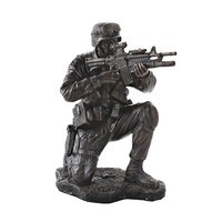 Statue de soldat antique Sunmay en résine argentée, couleur bronze, figurine militaire pour la décoration de la maison