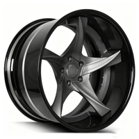 Jantes en alliage d'aluminium forgé Chrome Gold 26 pouces à profil profond 5x112 6x139.7 compatibles avec Corvette C7/C5/ X6