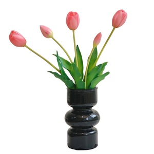 Ramo de Tulipanes Artificiales Qingyu Chronicle, Goma Suave, 5 Cabezas, Rosa Claro, Rosa Oscuro, Blanco, Amarillo, Naranja, Rojo Vino, Decoración para el Hogar - Product Image 5
