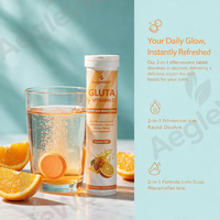 AegleWell Gluta Plus Vitamine C Comprimés Effervescents Saveur Orange 500mg L-Glutathion Vitamine C 20 Comprimés Super Éclaircissant pour la Peau