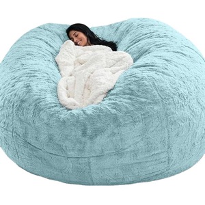Sillones sin patas para sala de estar, cama, con espuma viscoelástica, piel de oveja, sherpa, cálidos, de peluche, con almacenamiento, tipo puf. - Product Image 1