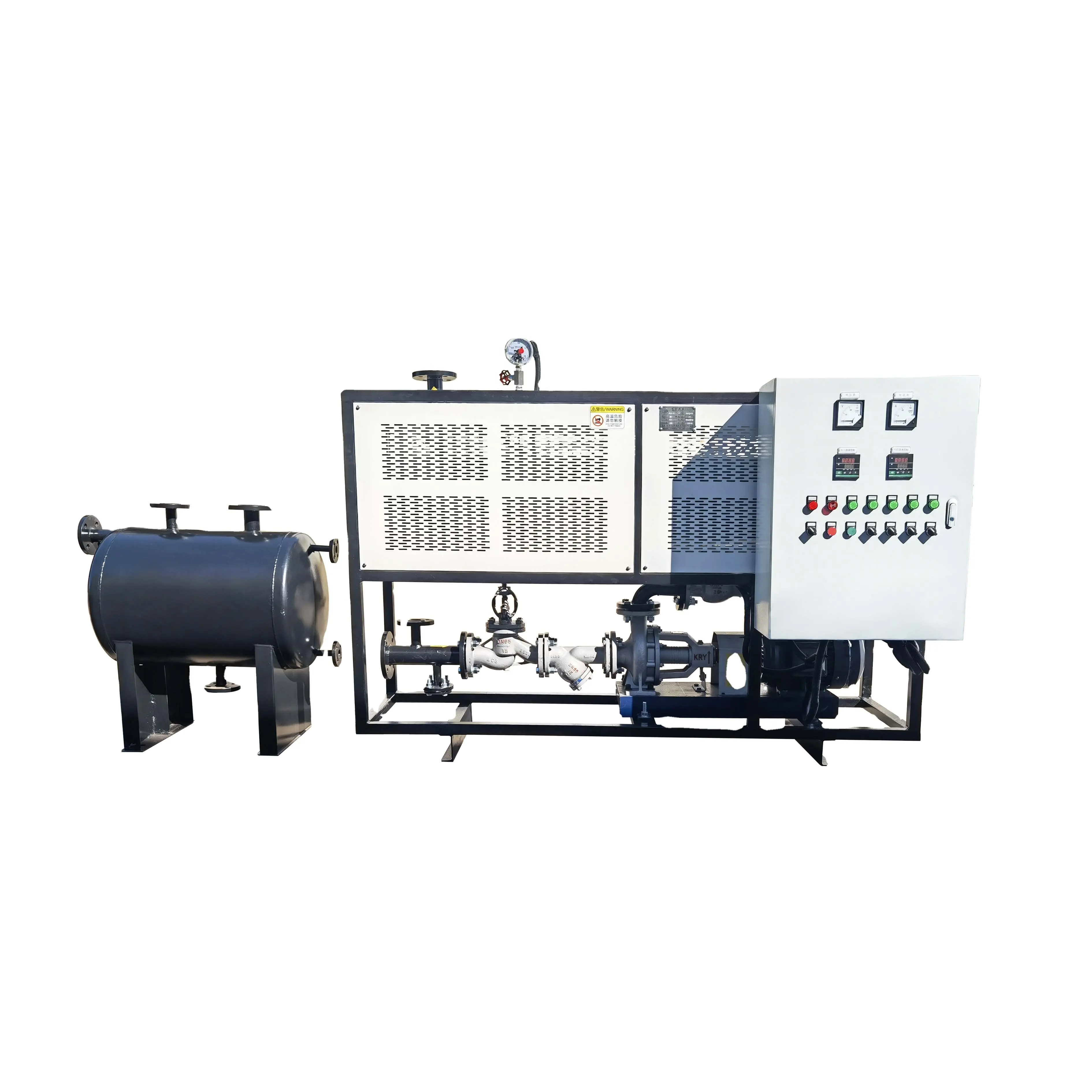 Electric thermal oil heater circulating system with temperature control