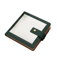 Carnet vintage A5 à couverture rigide en cuir PU, magnétique, 100 feuilles, 15x15cm, avec fil doré, pour bureau et école