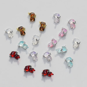 Colgante de aleación de oso y mariposa para hacer pulseras GJ361, componentes de joyería chapados al por mayor - Product Image 3