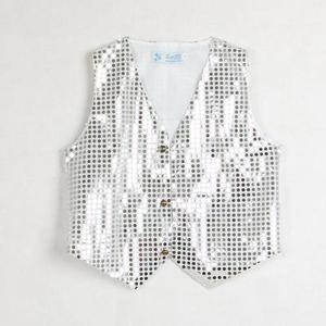 Children Shinny <b>Sequined</b> Suit Vest Stage Performance Party Costume Jazz Hip-hop Dancing Wear <b>Jacket</b> Waistcoat for Boys Girls - Product Image 2
