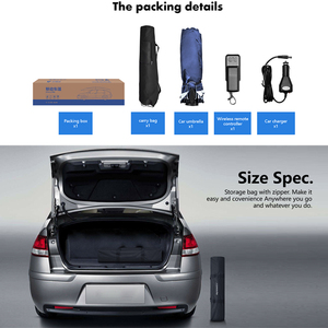 FEAMONT 4.2m Anti-UV Automatic Folding <strong>Car</strong> Umbrella Sun Shade Covering Roof <strong>Car</strong> Cover Umbrella <strong>Sunshade</strong> with Remote - Product Image 6