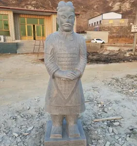 Wholesale Chinese Tradition Natural Granite Terracotta Warrior Garden Statue